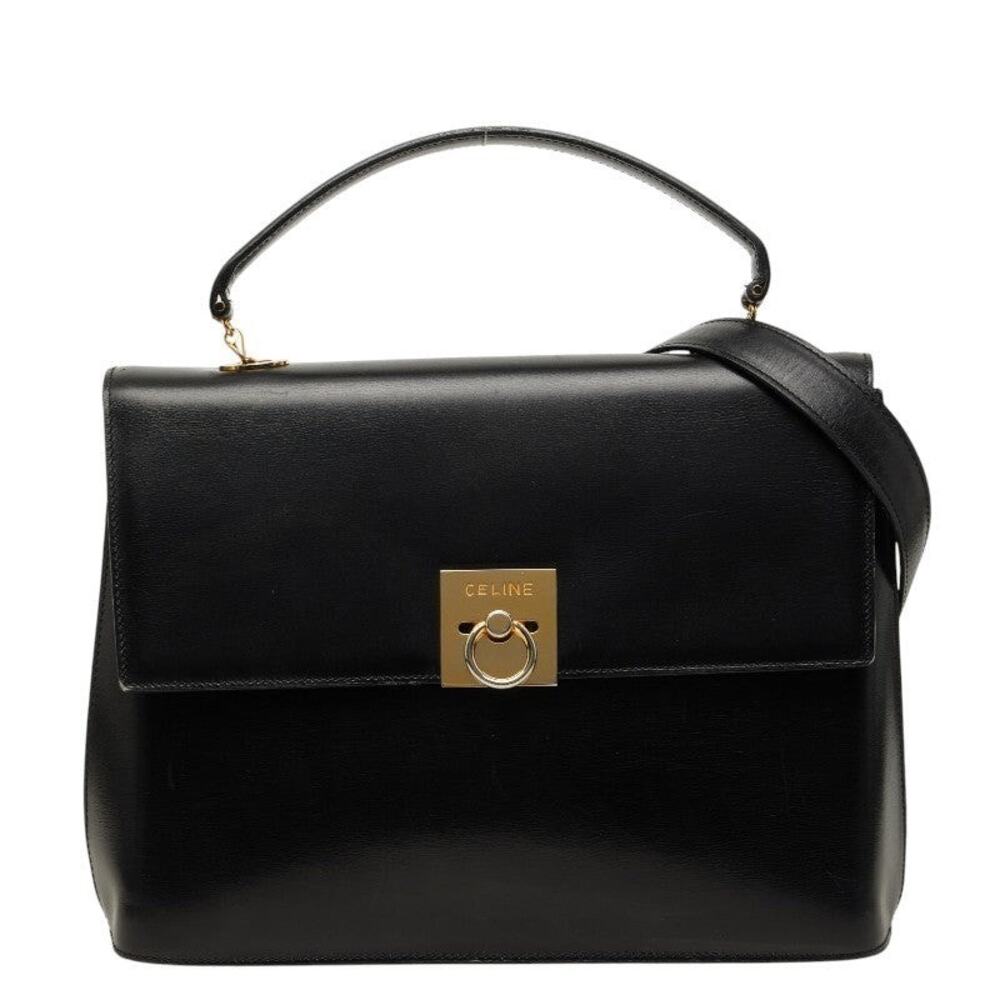 Celine Leather Handbag Black